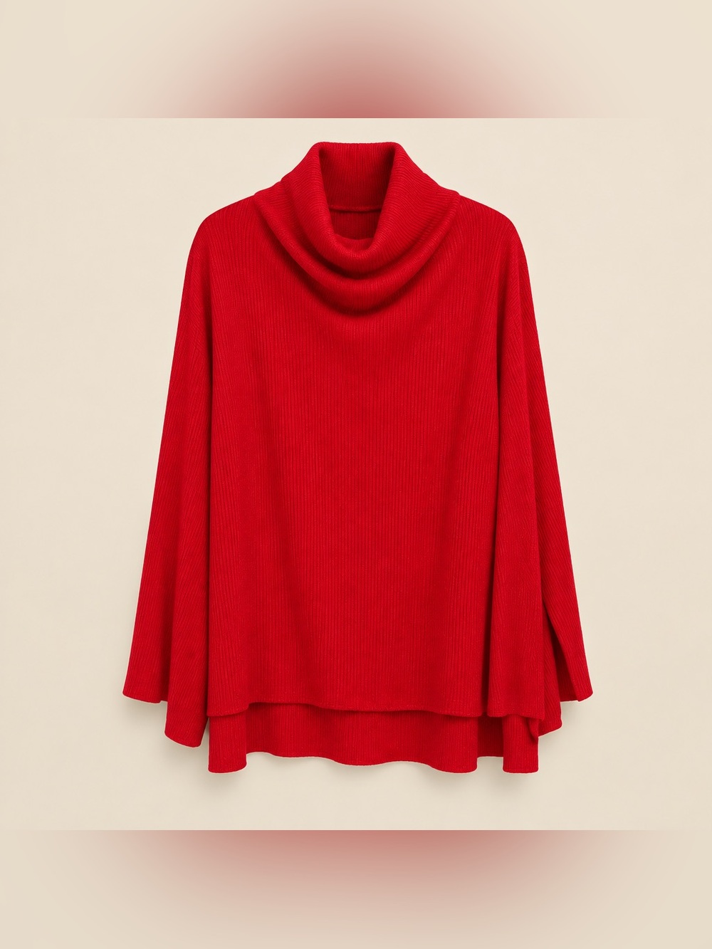 Ava and Viv 3x Red Turtleneck Vertical Stripe Look Polyester Rayon Spandex Shirt